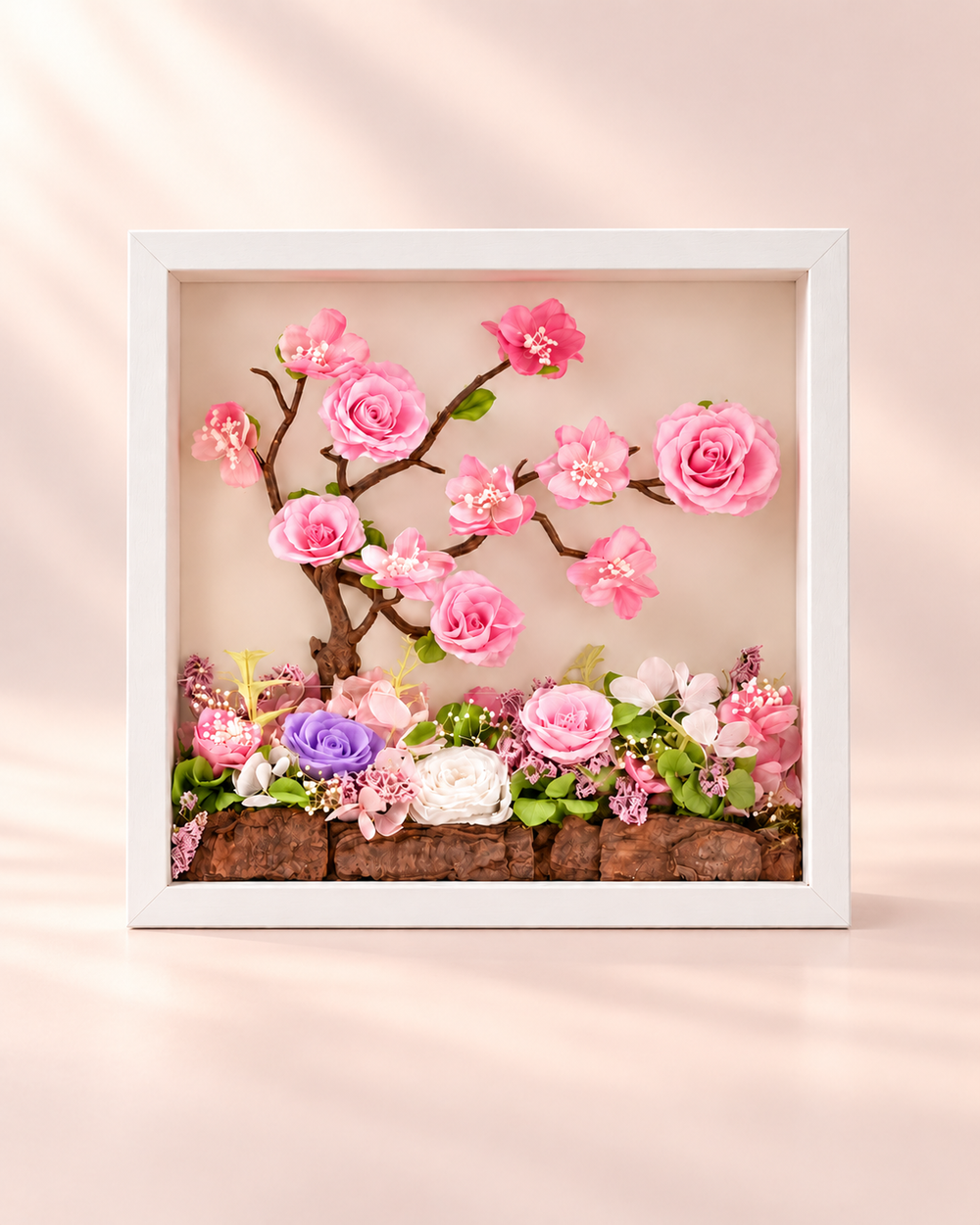 FLORAVELIA art collection on a soft warm ivory and blush studio background