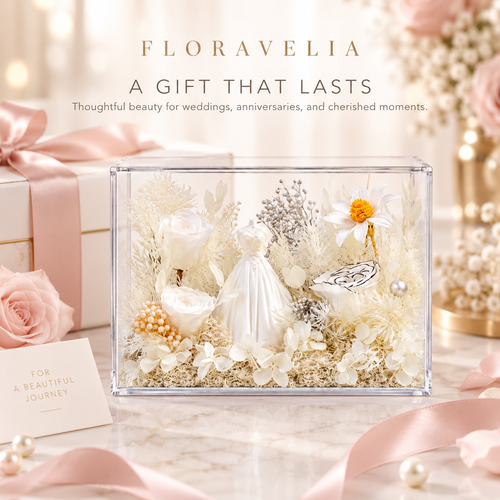 FLORAVELIA Ivory Vow premium wedding gifting scene