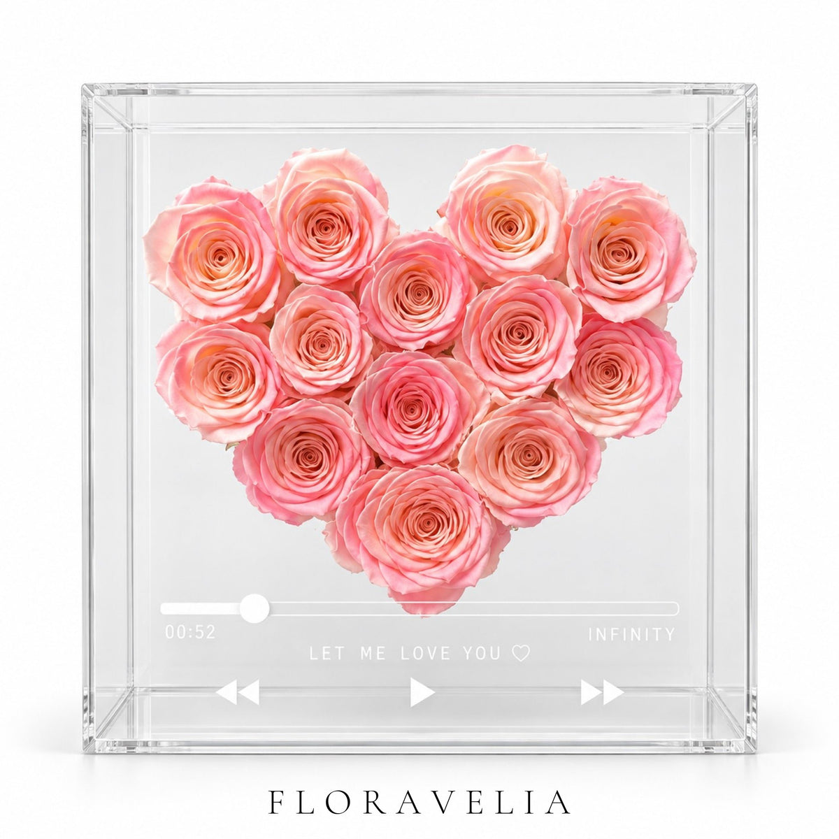 FLORAVELIA Love Note Rose Frame — Clear - Coral Pink — product image