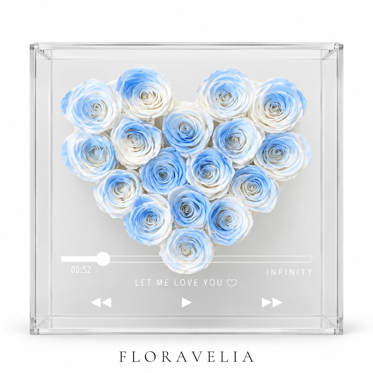 FLORAVELIA Love Note Rose Frame — Clear - Blue White — product image