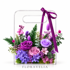 FLORAVELIA Product 03 SKU 01 purple floral acrylic handbag gift - brand hero