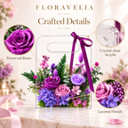 FLORAVELIA Product 03 SKU 01 purple floral acrylic handbag gift - crafted details