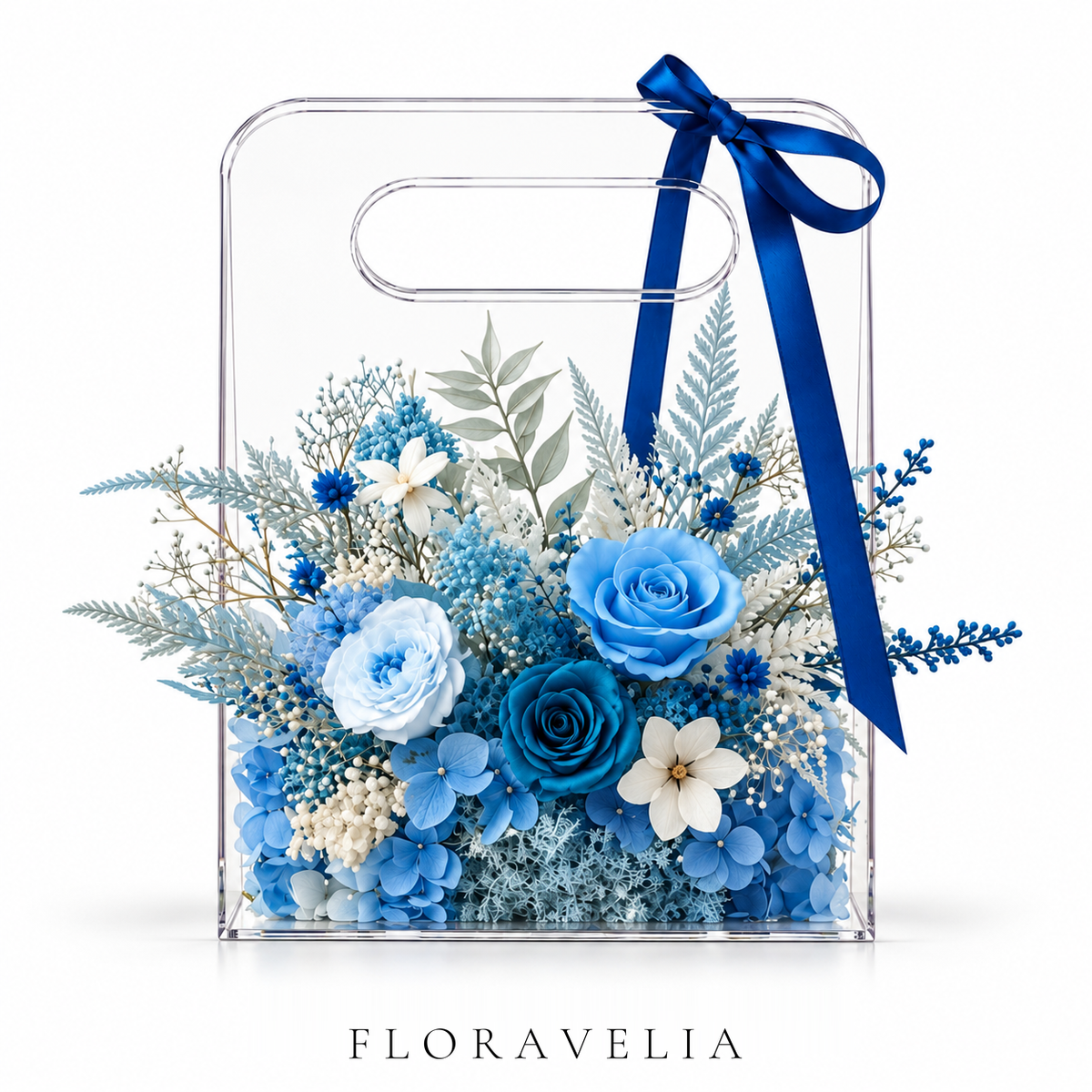 FLORAVELIA Product 03 SKU 02 blue floral acrylic handbag gift - brand hero