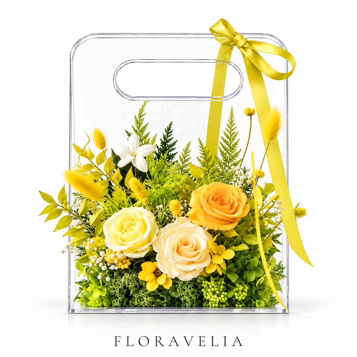 FLORAVELIA Product 03 SKU 04 yellow floral acrylic handbag gift - brand hero