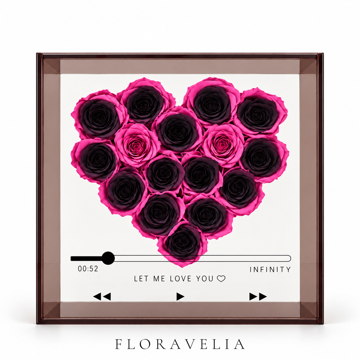 FLORAVELIA Love Note Rose Frame — Framed - Black & Fuchsia — brand hero