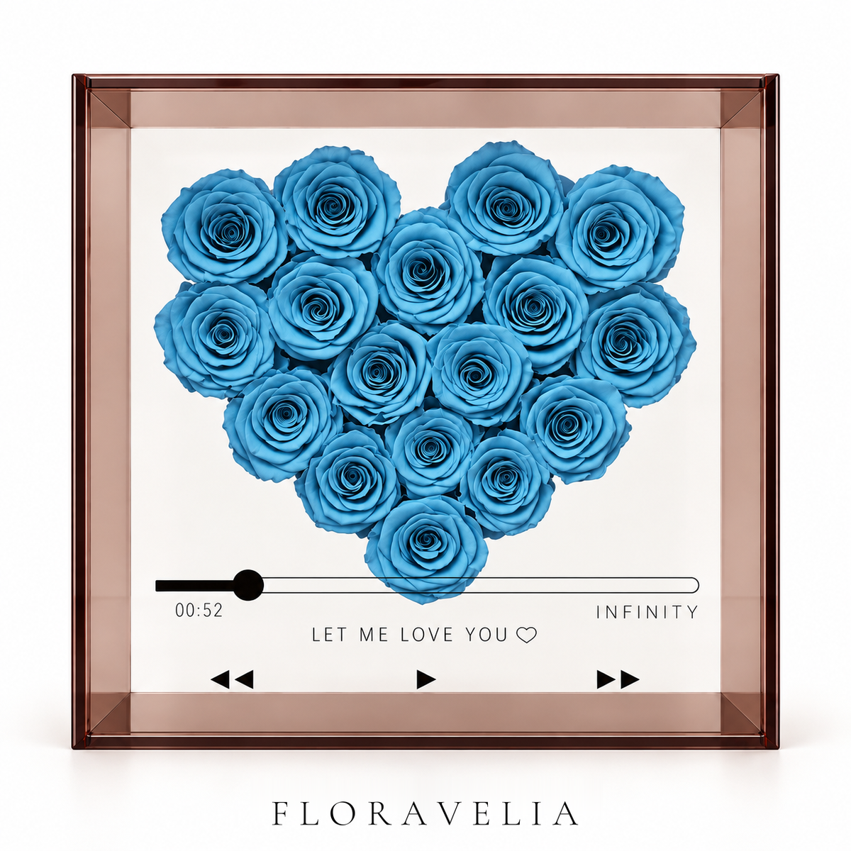 FLORAVELIA Love Note Rose Frame — Framed - Sky Blue — brand hero