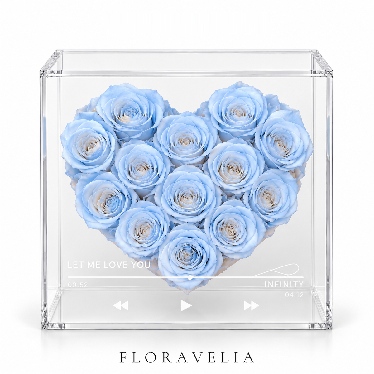 FLORAVELIA Product04 SKU14 powder blue preserved rose clear acrylic frame hero