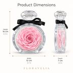 FLORAVELIA Blush Crystal Rose dimensions 12 x 7 x 16 cm