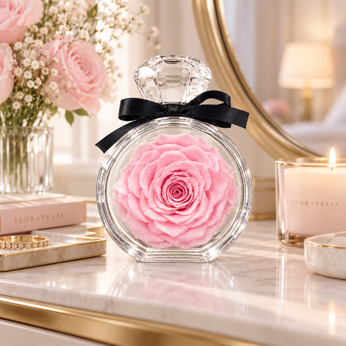 FLORAVELIA Blush Crystal Rose home display