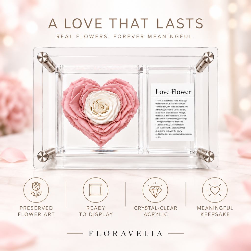 FLORAVELIA Blush Ivory heart keepsake frame core benefits