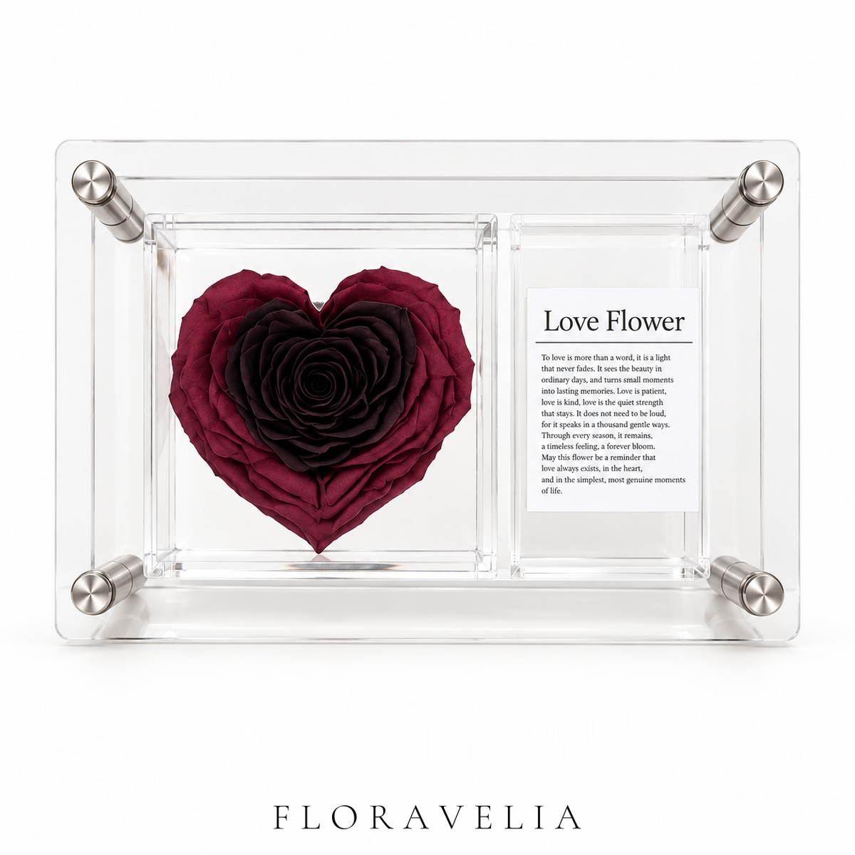FLORAVELIA Burgundy heart keepsake frame brand hero
