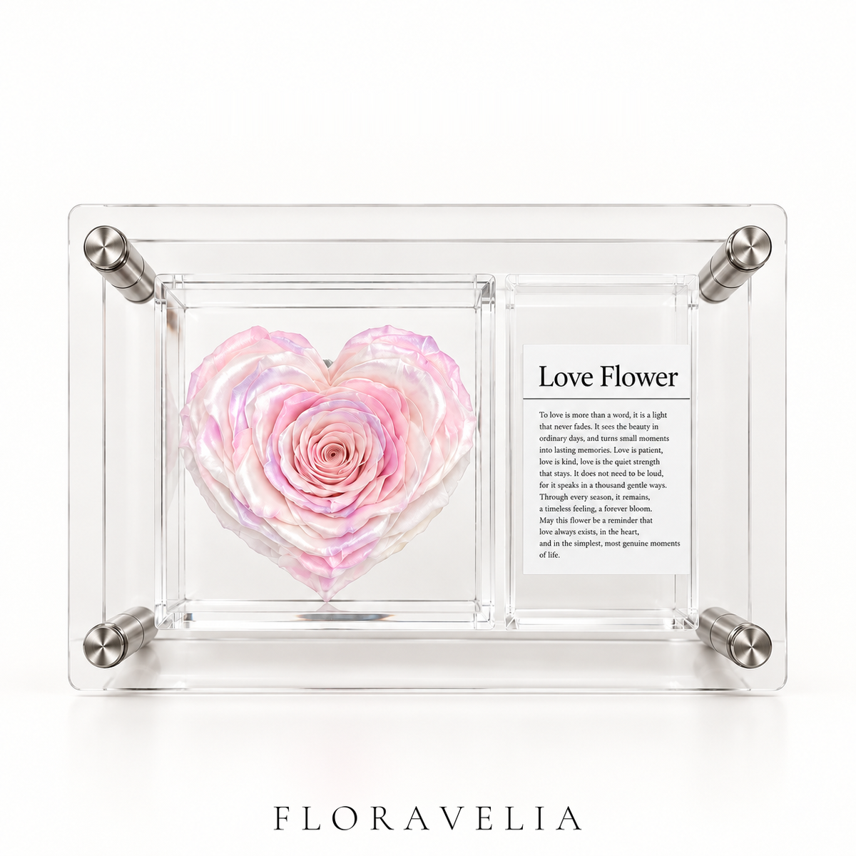FLORAVELIA Pearl Pink heart keepsake frame brand hero
