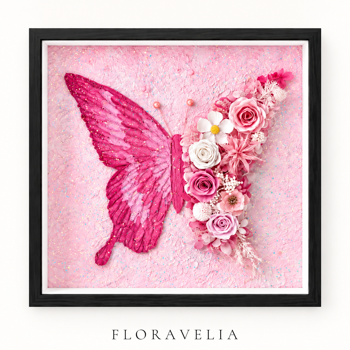 FLORAVELIA Botanical Garden Art Frame — Blush Butterfly — brand hero