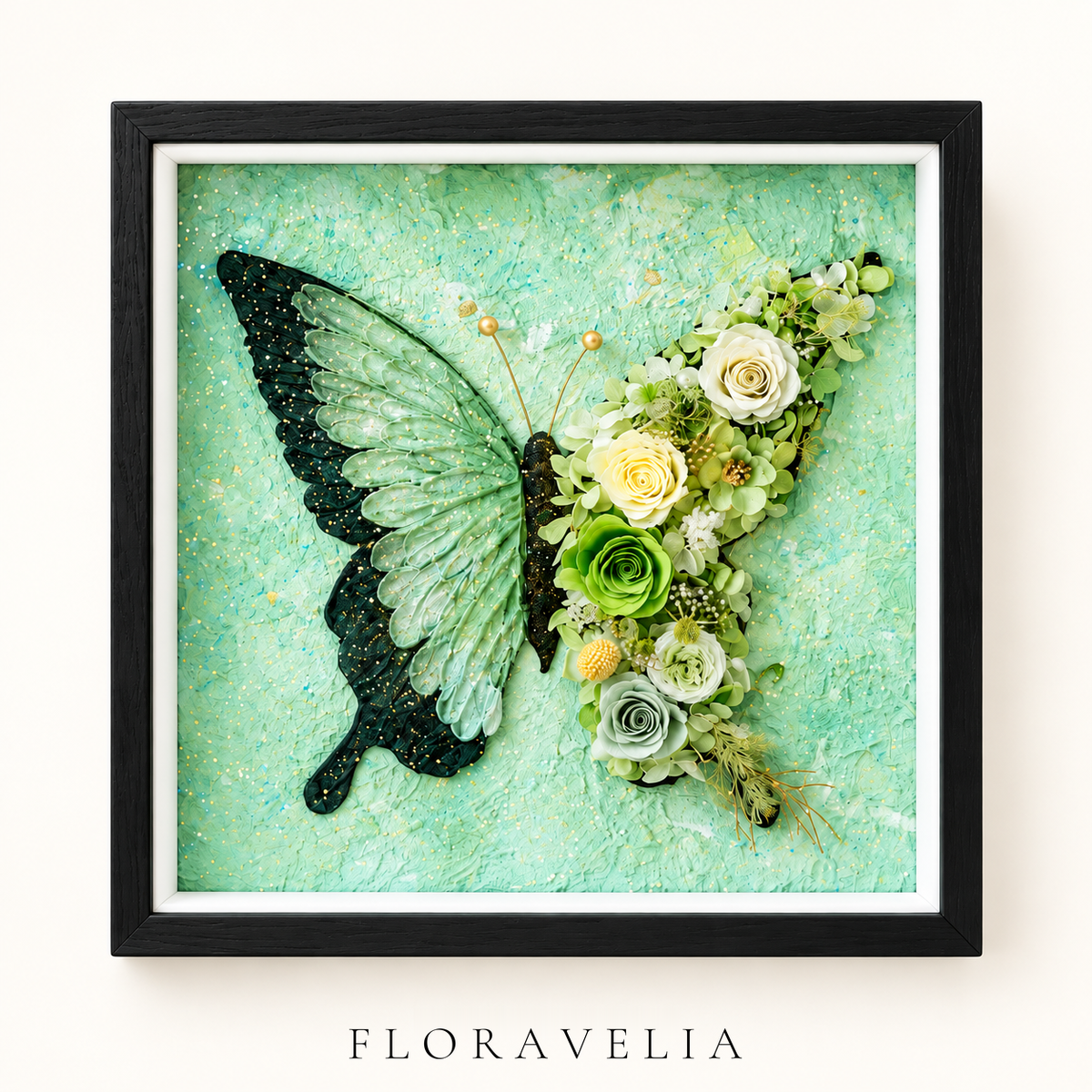 FLORAVELIA Botanical Garden Art Frame — Sage Butterfly — brand hero