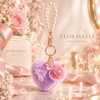 FLORAVELIA Heart Floral Bag Charm — Lavender — brand finale